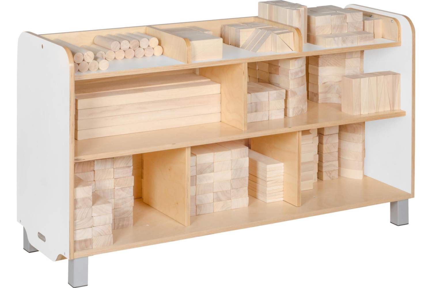 Wooden storage shelving for schools White