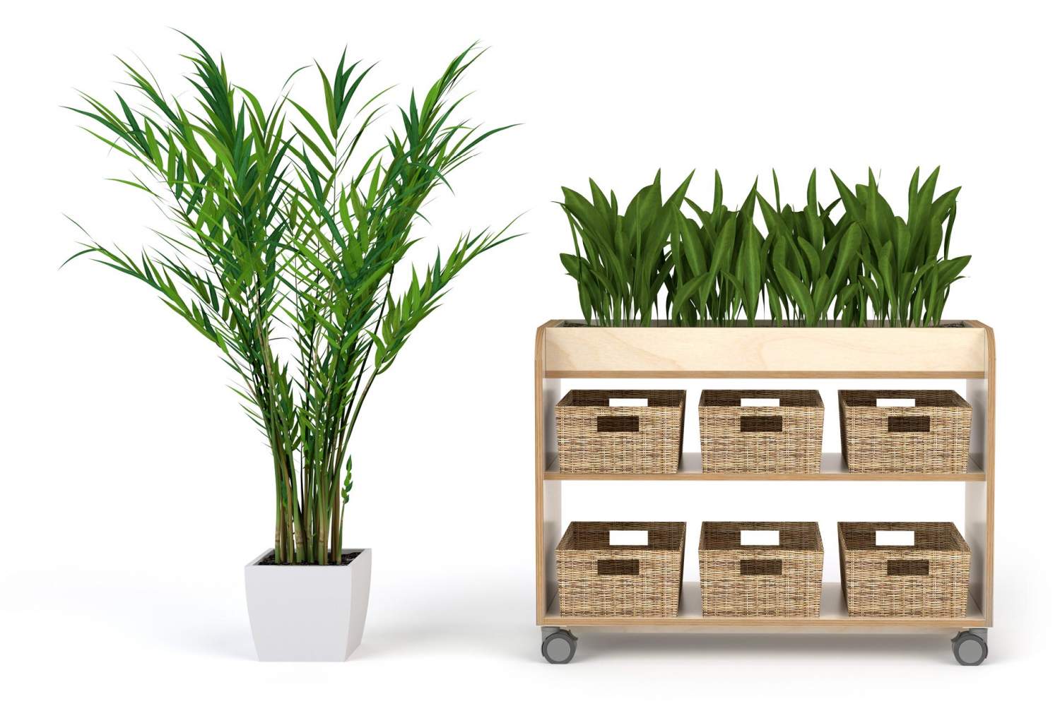 storage shelf with planter box